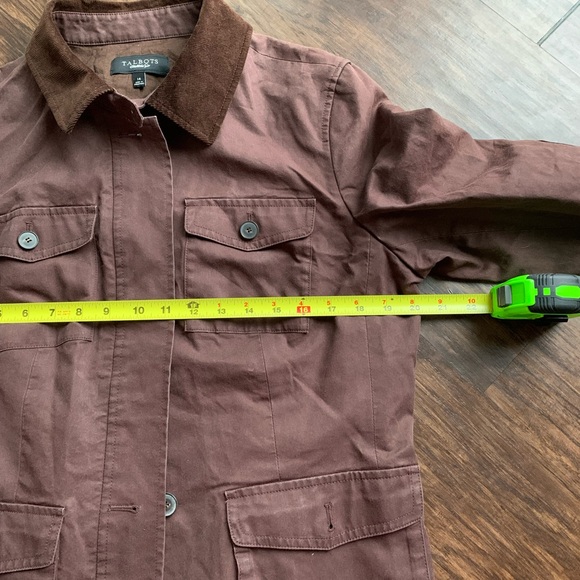 Talbots Chocolate Brown Corduroy Collar barn coat - Picture 7 of 8